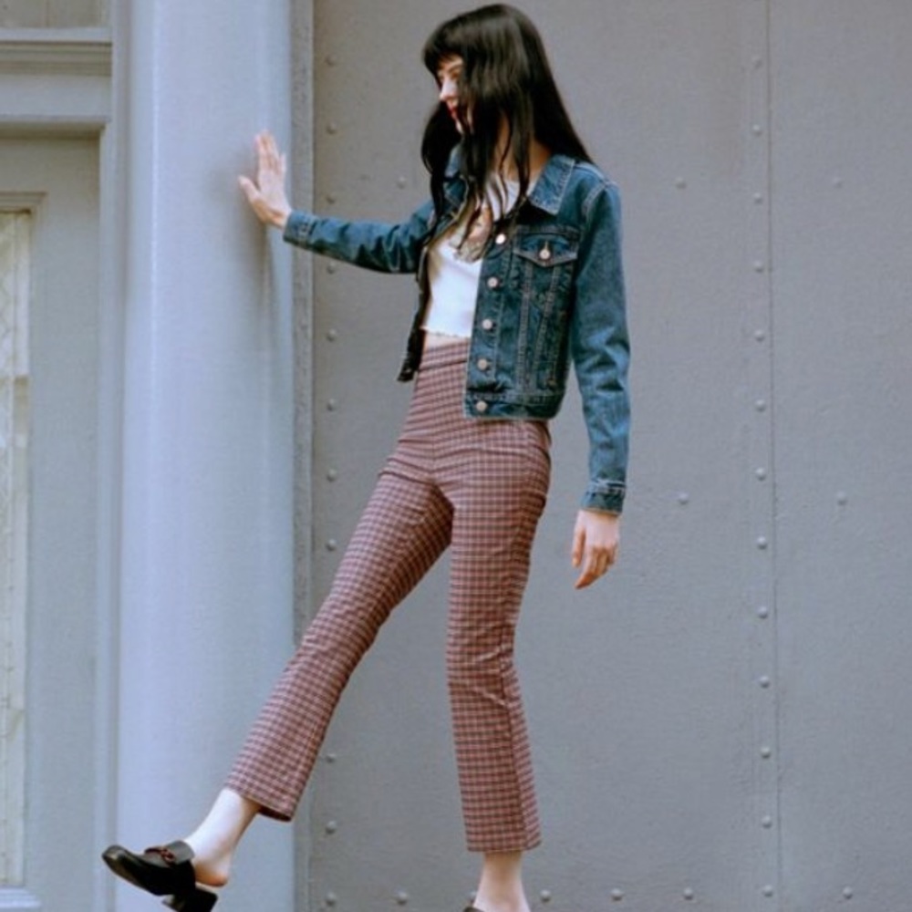 Urban Outfitters Lola Plaid Kick Flare Pants